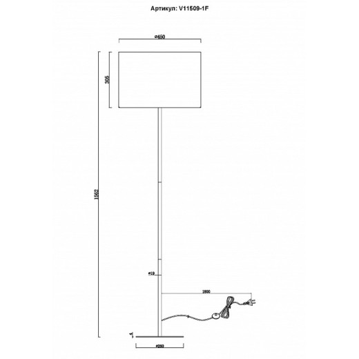 Торшер Moderli Strauss V11509-1F