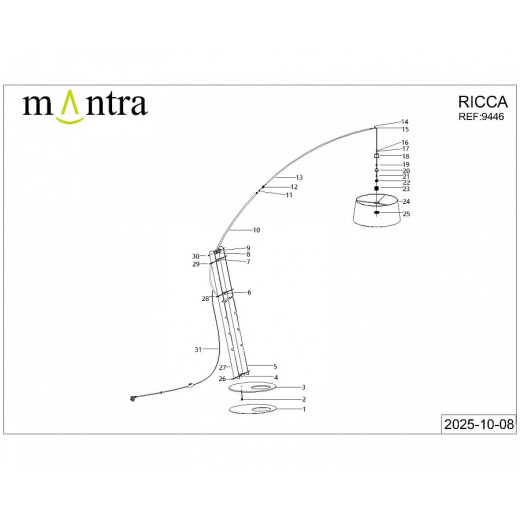 Торшер Mantra Ruti Ricca 9446