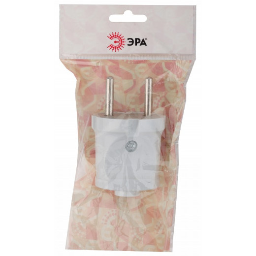 Вилка прямая без заземления Эра  Vx1-W