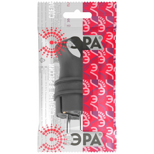 Вилка угловая с заземлением Эра  VX12-B-IP44