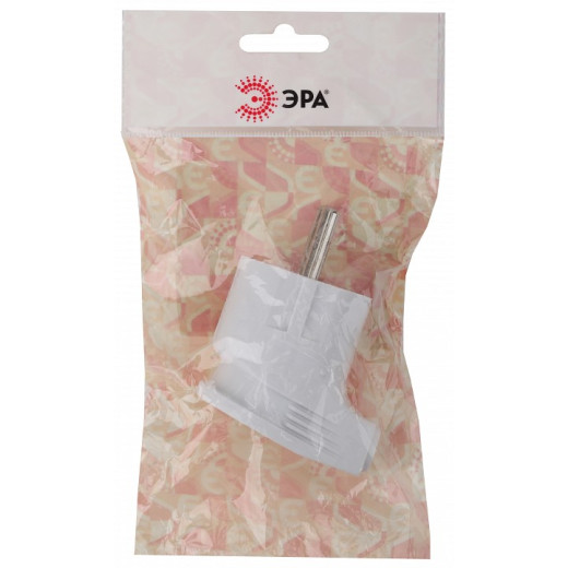 Вилка угловая с заземлением Эра  Vx3-W