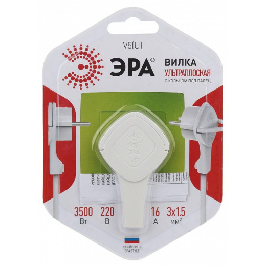 Вилка прямая с заземлением Эра  V5(U)