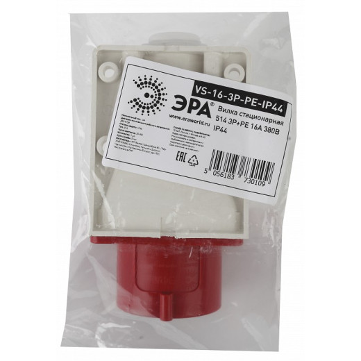 Вилка прямая 3P+PE Эра  VS-16-3P-PE-IP44