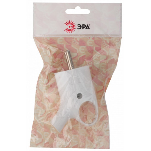 Вилка угловая с заземлением Эра  Vx4-W