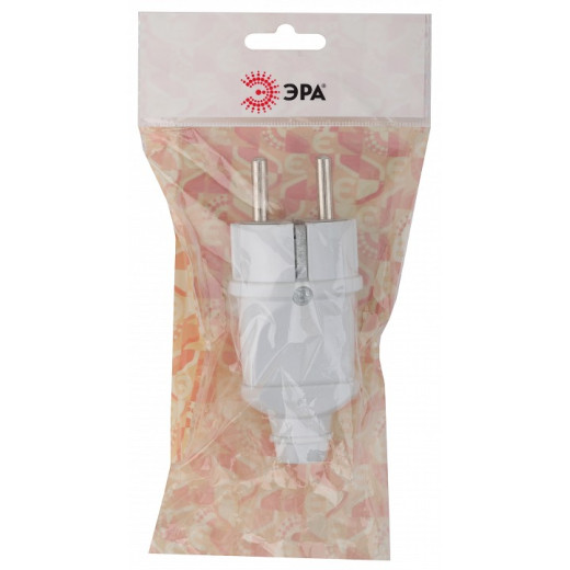 Вилка прямая с заземлением Эра  Vx2-W