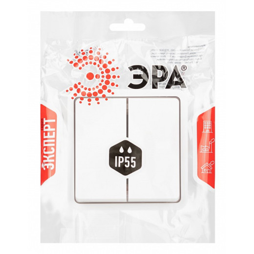 Переключатель двухклавишный Эра Эра Эксперт 11-1526-01