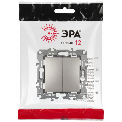 Переключатель двухклавишный без рамки Эра Эра 12 12-1112-16