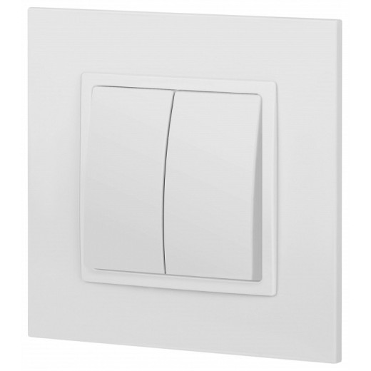 Переключатель двухклавишный без рамки Эра Эра Elegance 14-1106-01