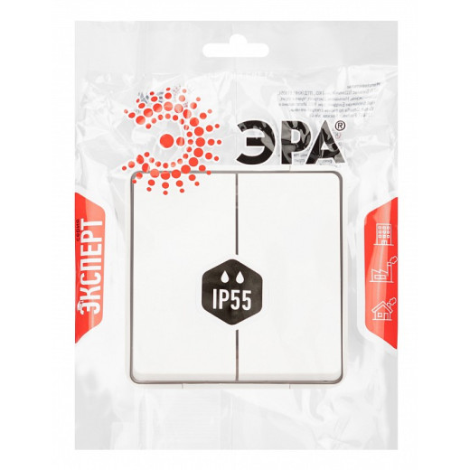 Переключатель двухклавишный Эра Эра Эксперт 11-1506-01