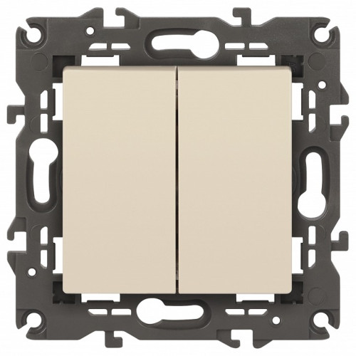 Переключатель двухклавишный без рамки Эра Эра Elegance 14-1106-02