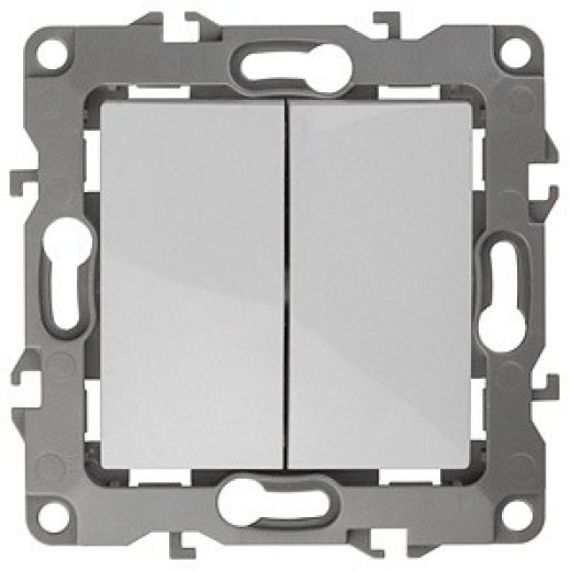 Переключатель двухклавишный без рамки Эра Эра 12 12-1004-01