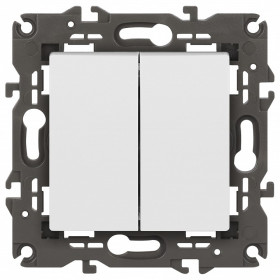 Переключатель двухклавишный без рамки Эра Эра Elegance 14-1106-01М