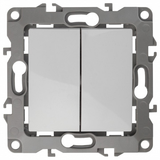 Переключатель двухклавишный без рамки Эра Эра 12 12-1106-01