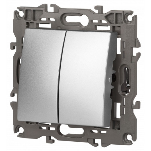 Переключатель двухклавишный без рамки Эра Эра Elegance 14-1106-03