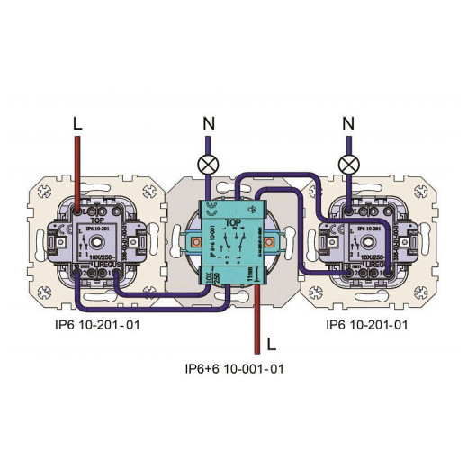 Переключатель двухклавишный без рамки LIREGUS EPSILON 28-304
