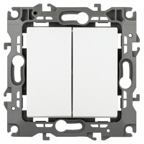 Переключатель двухклавишный без рамки Эра Эра 12 12-1104-01М