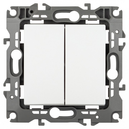 Переключатель двухклавишный без рамки Эра Эра 12 12-1104-01М