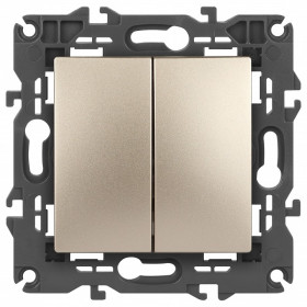 Переключатель двухклавишный без рамки Эра Эра Elegance 14-1106-04