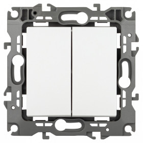 Переключатель двухклавишный без рамки Эра Эра 12 12-1112-01М