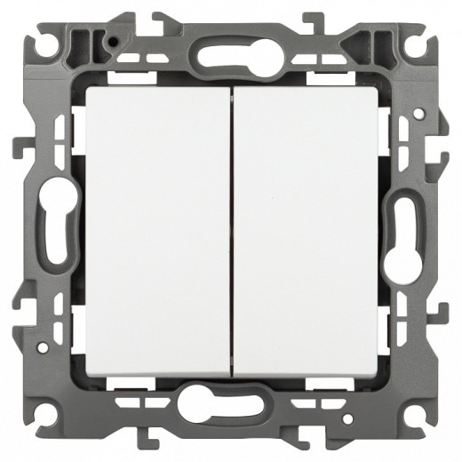 Переключатель двухклавишный без рамки Эра Эра 12 12-1112-01М