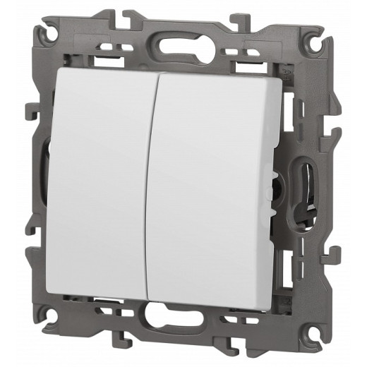 Переключатель перекрестный двухклавишный без рамки Эра Эра Elegance 14-1112-01М