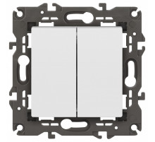 Переключатель двухклавишный без рамки Эра Эра Elegance 14-1106-01