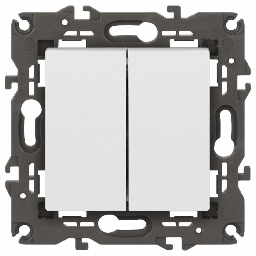 Переключатель двухклавишный без рамки Эра Эра Elegance 14-1106-01