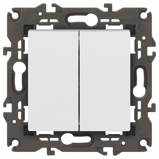 Переключатель двухклавишный без рамки Эра Эра Elegance 14-1106-01