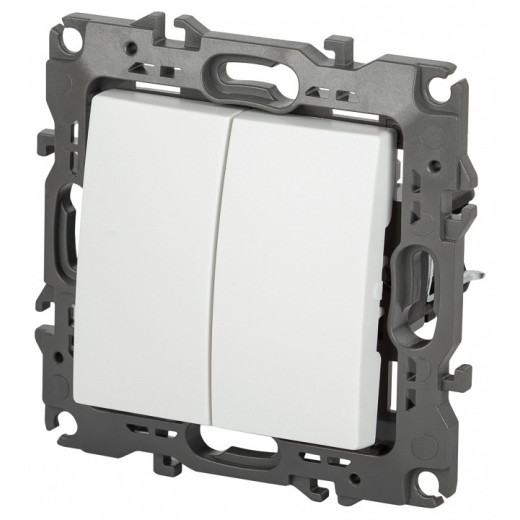 Переключатель двухклавишный без рамки Эра Эра 12 12-1106-01М