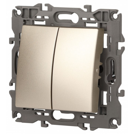 Переключатель двухклавишный без рамки Эра Эра Elegance 14-1106-04