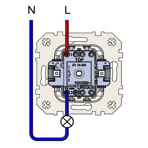 Переключатель одноклавишный без рамки LIREGUS EPSILON 28-058