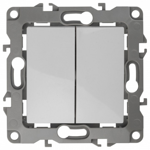 Переключатель двухклавишный без рамки Эра Эра 12 12-1104-01