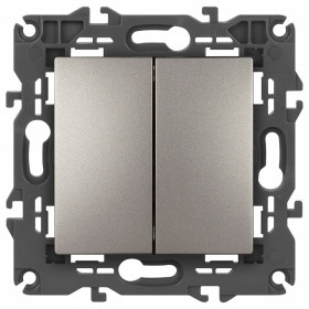 Переключатель двухклавишный без рамки Эра Эра Elegance 14-1106-16