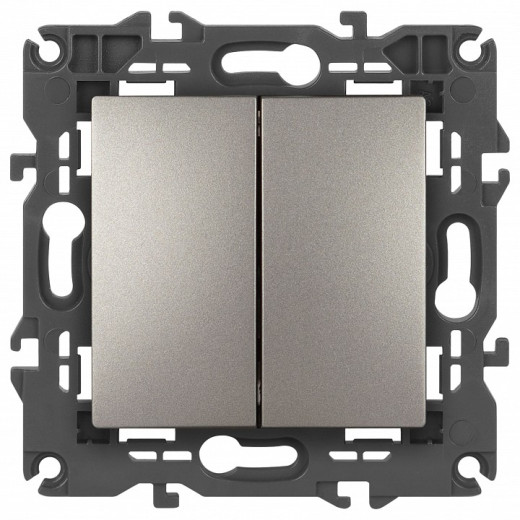 Переключатель двухклавишный без рамки Эра Эра Elegance 14-1106-16