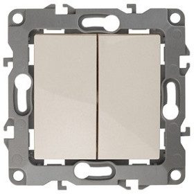 Переключатель двухклавишный без рамки Эра Эра 12 12-1004-02