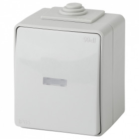 Переключатель одноклавишный с подсветкой Эра Эра Эксперт 11-1610-03