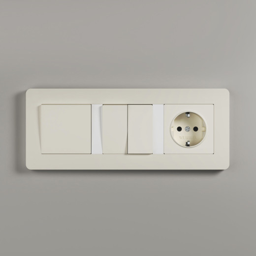 Рамка из поликарбоната на 3 поста Split айвори/белый, soft-touch W0033066