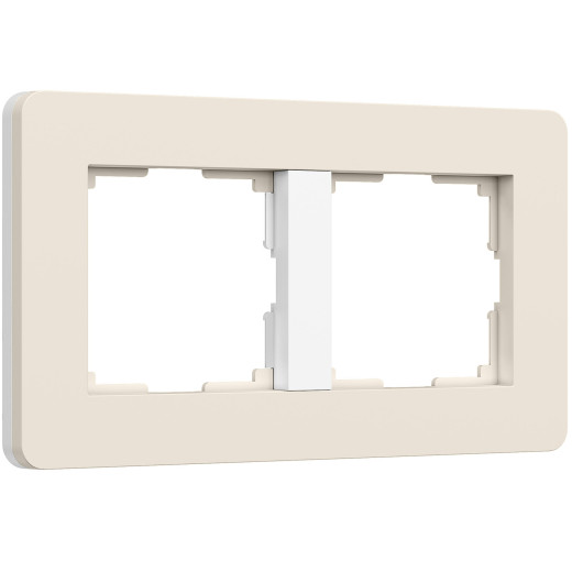 Рамка из поликарбоната на 2 поста Split айвори/белый, soft-touch W0023066