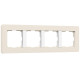 Рамка из поликарбоната на 4 поста Split айвори/белый, soft-touch W0043066