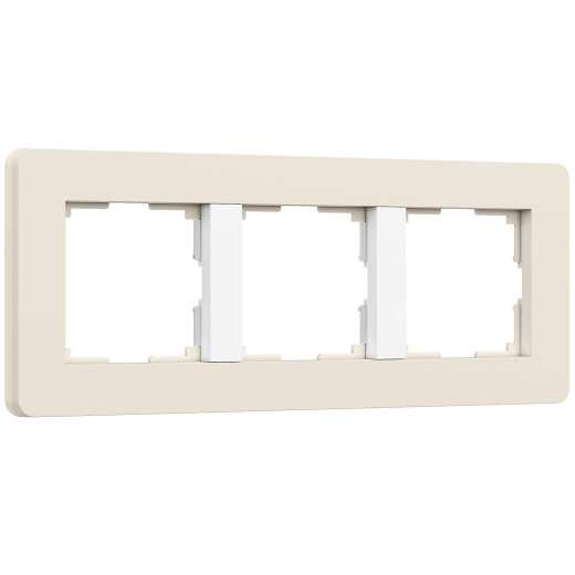 Рамка из поликарбоната на 3 поста Split айвори/белый, soft-touch W0033066