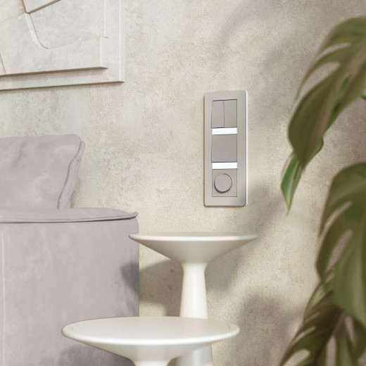 Рамка из поликарбоната на 3 поста Split дымчатый/белый, soft-touch W0033067