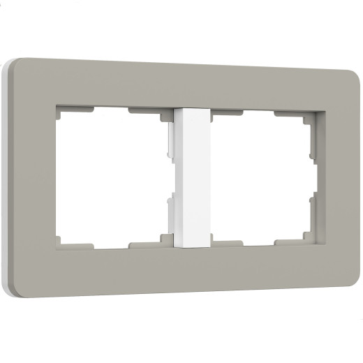 Рамка из поликарбоната на 2 поста Split дымчатый/белый, soft-touch W0023067
