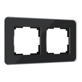 Рамка из стекла на 2 поста Elite черный W0022448