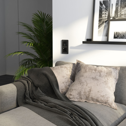 Рамка из стекла на 2 поста Elite черный W0022448