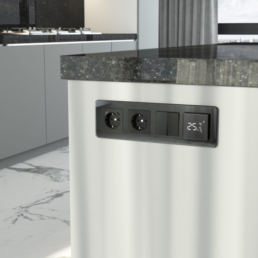 Рамка из стекла на 4 поста Elite черный W0042448