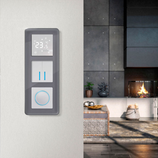 Рамка из стекла на 3 поста Elite графит W0032440