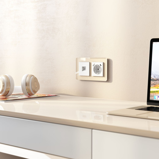 Рамка из стекла на 2 поста Elite айвори W0022443