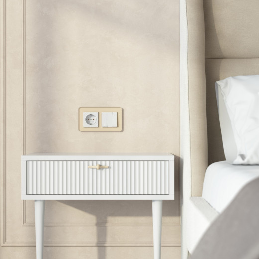 Рамка из стекла на 2 поста Elite айвори W0022443