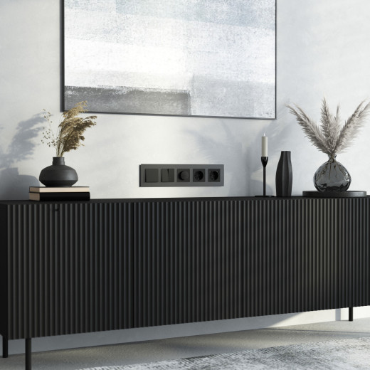 Рамка из стекла на 5 постов Senso черный soft-touch W0053108