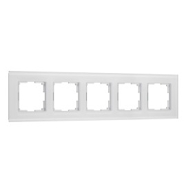 Рамка из стекла на 5 постов Senso белый soft-touch W0053101